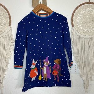 Mini boden star print Halloween detail sweatshirt dress 9-10 year old